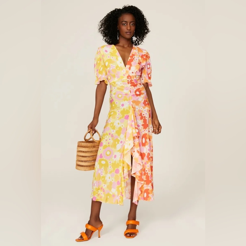 Rixo Ariel Colorblock Maxi Dress  Size Small